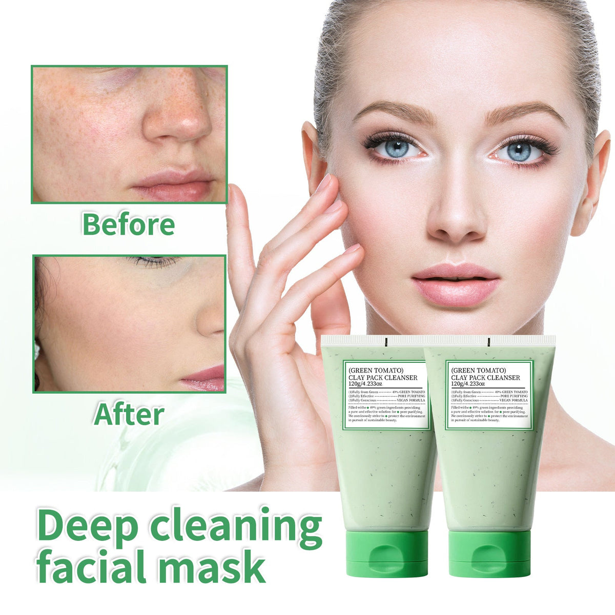 Green Tomato 2-in-1 Pore Cleansing Clay Mask & Cleanser