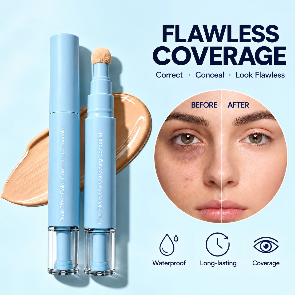 24H Full Coverage Color Correcting Concealer & Matte Pressed Powder